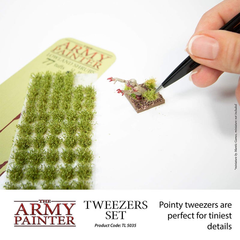 The Army Painter 2-Piece Precision Tweezers, Set of Slant & Pointy Tweezers, Craft Tweezers Precision Fine Point for Assembling Miniatures, Small Crafting Tweezers: 95mm Flat Tip & 103mm Pointy Tip - Image 5